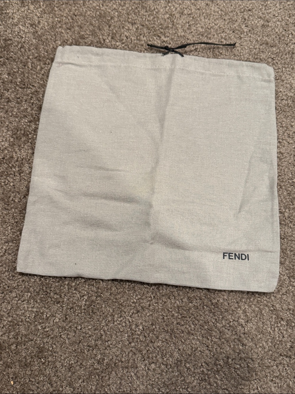 Fendi Beige Drawstring Dust Sack with Black Logo